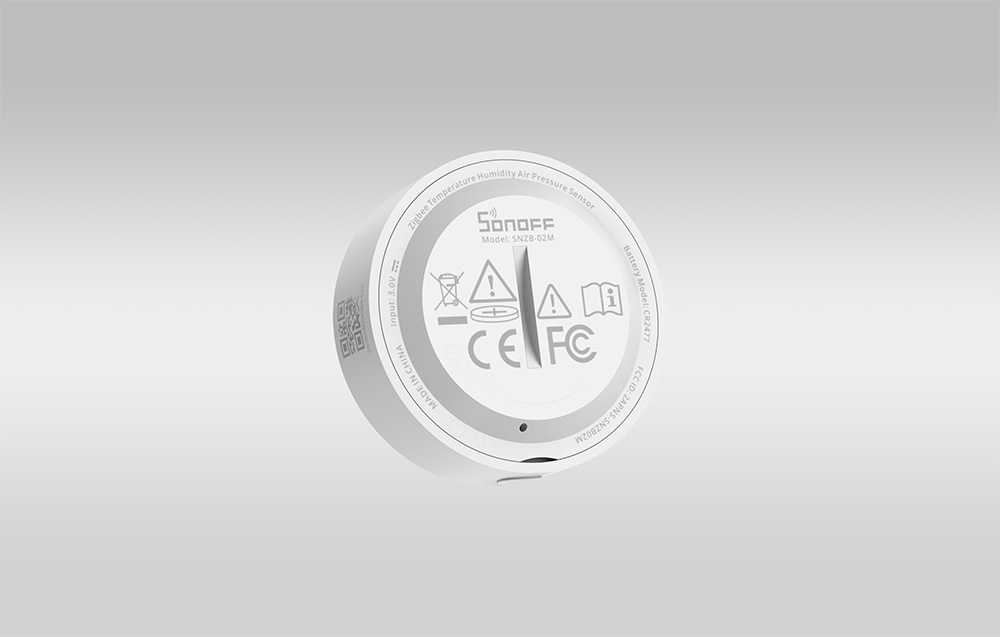 SONOFF SNZB-02M Zigbee 3.0 temperatūros, drėgmės ir atmosferos slėgio jutiklis aprašymas - Prekės nuotrauka
