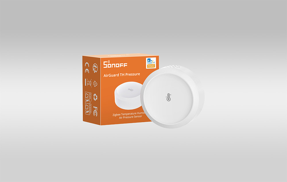SONOFF SNZB-02M Zigbee 3.0 temperatūros, drėgmės ir atmosferos slėgio jutiklis aprašymas - Prekės nuotrauka
