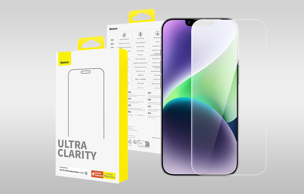Grūdinto stiklo ekrano apsauga Baseus OS Diamond Series HD skirta iPhone 13 Pro Max 14 Plus aprašymas - Prekės nuotrauka Grūdinto stiklo ekrano apsauga Baseus OS Diamond Series HD skirta iPhone 13 Pro Max 14 Plus aprašymas - Prekės nuotrauka