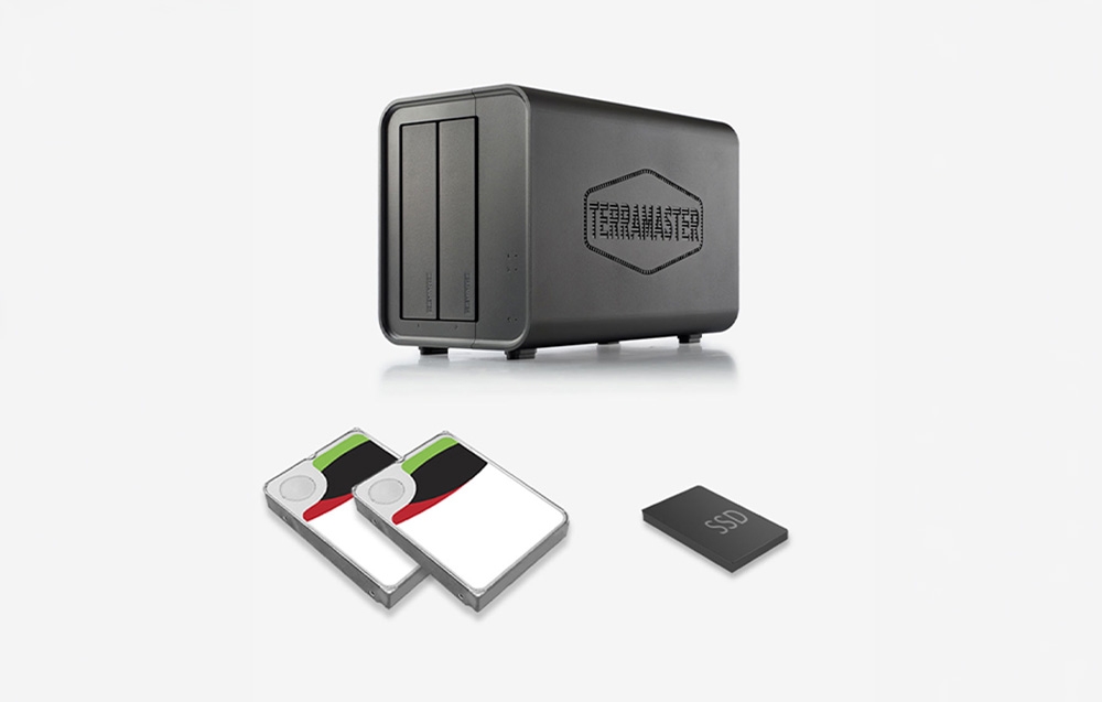 Carruzzo TerraMaster D2-320 diskų masyvas Desktopas Juoda aprašymas - Prekės nuotrauka