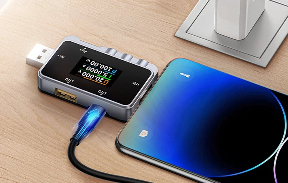USB testeris 2in1 FNIRSI FNAC-28 USB-C USB-A aprašymas - Prekės nuotrauka USB testeris 2in1 FNIRSI FNAC-28 USB-C USB-A aprašymas - Prekės nuotrauka