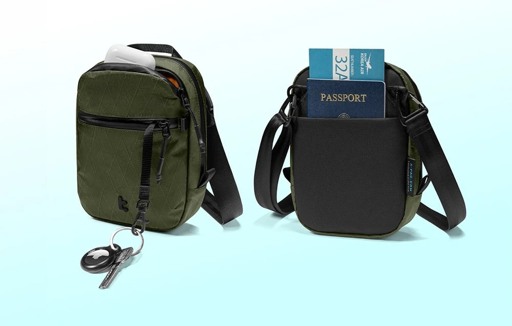 TOMTOC Aviator-T37 travel bag with shoulder strap X-Pac 1.3L (žalias) aprašymas - Prekės nuotrauka