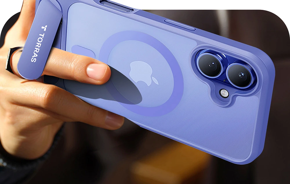 Torras Pstand serijos dėklas, skirtas iPhone 16 (mėlynas) aprašymas - Prekės nuotrauka Torras Pstand serijos dėklas, skirtas iPhone 16 (mėlynas) aprašymas - Prekės nuotrauka
