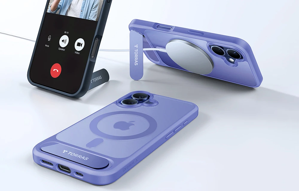 Torras Pstand serijos dėklas, skirtas iPhone 16 (mėlynas) aprašymas - Prekės nuotrauka Torras Pstand serijos dėklas, skirtas iPhone 16 (mėlynas) aprašymas - Prekės nuotrauka