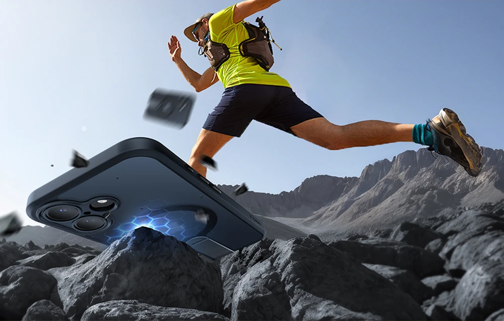 Dėklas Torras Pstand Spin Case, skirtas iPhone 16 (juodas) aprašymas - Prekės nuotrauka