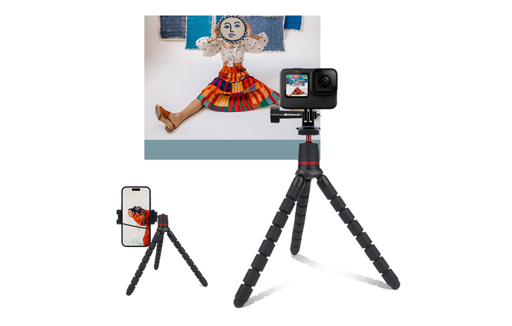 Lankstus trikojo PULUZ laikiklis su nuotolinio valdymo pulteliu SLR fotoaparatams, GoPro, mobiliajam telefonui aprašymas - Prekės nuotrauka