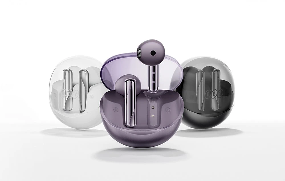 Ausinės QCY AilyBuds Clear T32 Violetinė aprašymas - Prekės nuotrauka