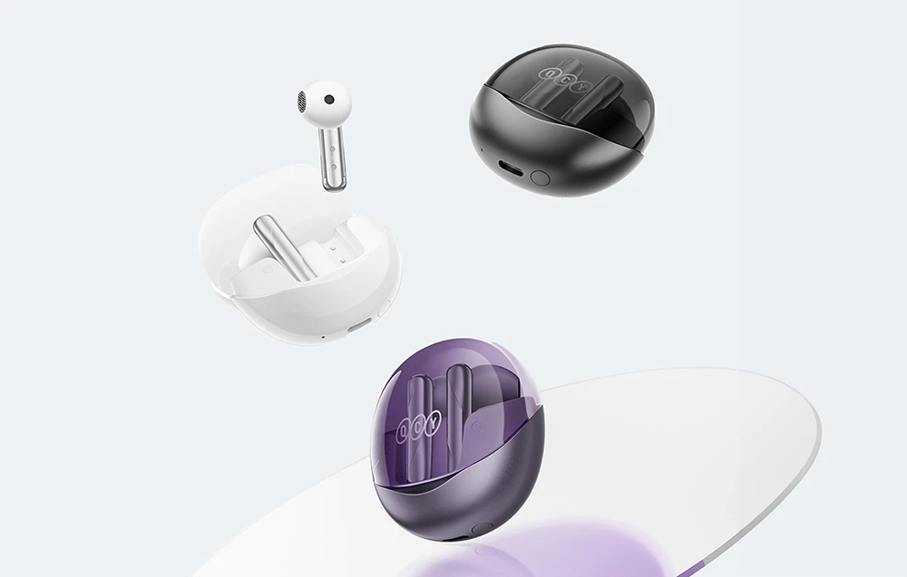 TWS QCY AilyBuds Clear T32 ausinės (baltos) aprašymas - Prekės nuotrauka TWS QCY AilyBuds Clear T32 ausinės (baltos) aprašymas - Prekės nuotrauka