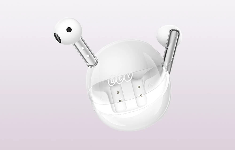 TWS QCY AilyBuds Clear T32 ausinės (baltos) aprašymas - Prekės nuotrauka TWS QCY AilyBuds Clear T32 ausinės (baltos) aprašymas - Prekės nuotrauka