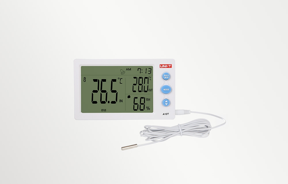 Temperatūros ir drėgmės matuoklis A12T /UNI-T/ aprašymas - Prekės nuotrauka Temperatūros ir drėgmės matuoklis A12T /UNI-T/ aprašymas - Prekės nuotrauka