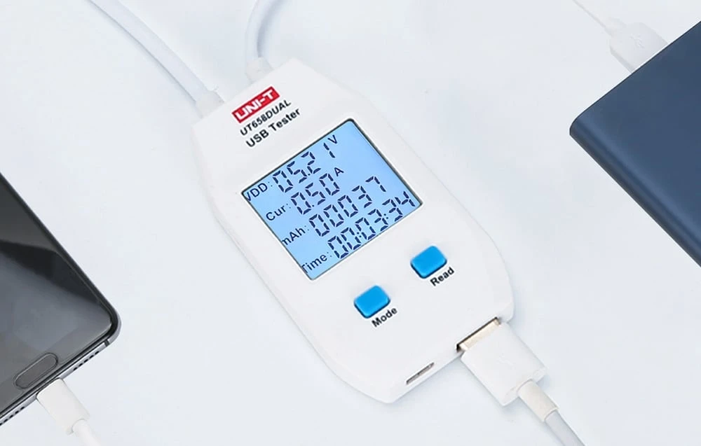 USB-A, USB-C testeris, QC1.0/ 2.0/ 3.0/ 4.0 (C tipas) ir QC1.0/ 2.0/ 3.0 (A tipas) protokolai, 0~99999mAh; 0~1000Wh; 1~480?, 4~24VDC, UNI-T aprašymas - Prekės nuotrauka USB-A, USB-C testeris, QC1.0/ 2.0/ 3.0/ 4.0 (C tipas) ir QC1.0/ 2.0/ 3.0 (A tipas) protokolai, 0~99999mAh; 0~1000Wh; 1~480?, 4~24VDC, UNI-T aprašymas - Prekės nuotrauka