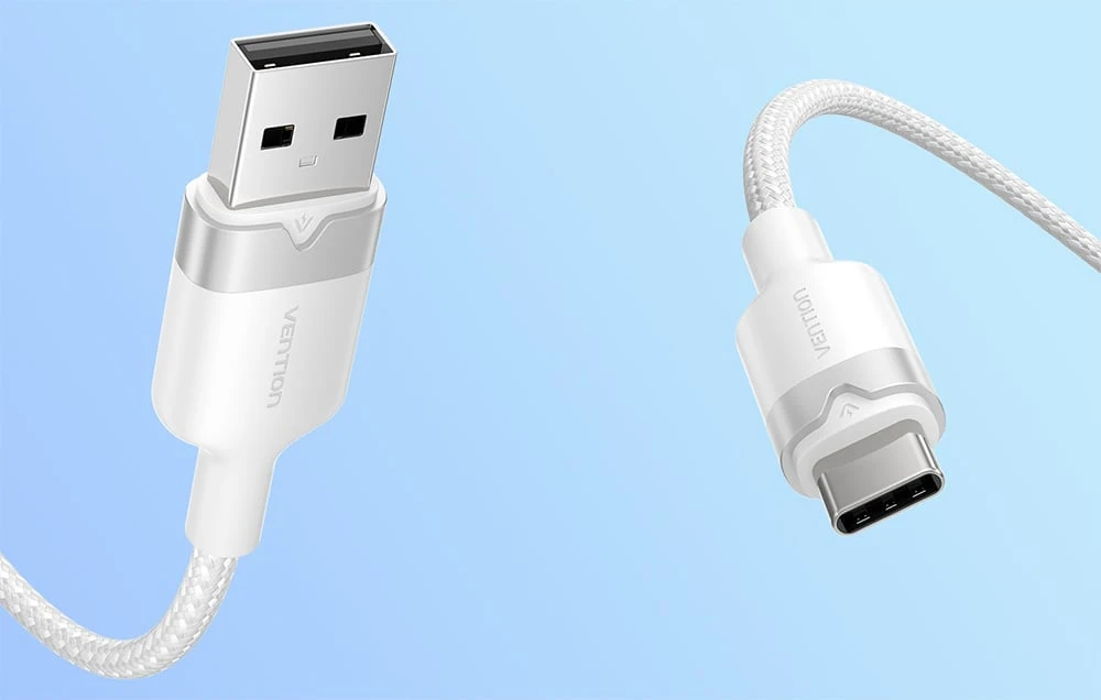 USB 2.0 A į USB-C 3A laidas Vention CTNWF 1M (baltas) aprašymas - Prekės nuotrauka
