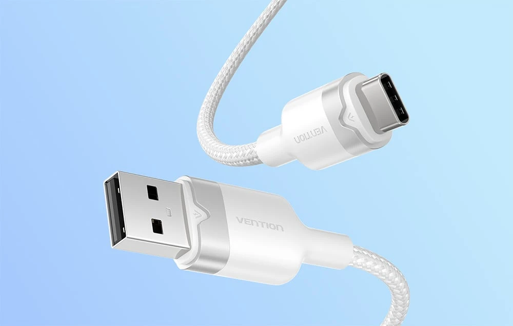 USB 2.0 A į USB-C 3A laidas Vention CTNWF 1M (baltas) aprašymas - Prekės nuotrauka