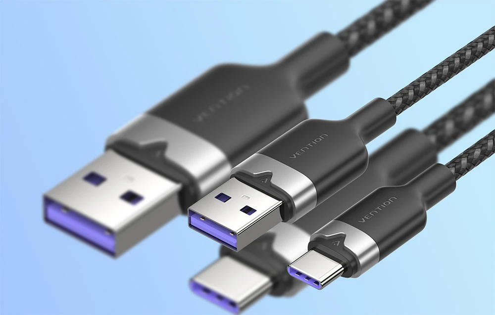 Vention USB 2.0 A į USB-C 6A ventiliacijos CTOBH 2M laidas (juodas) aprašymas - Prekės nuotrauka