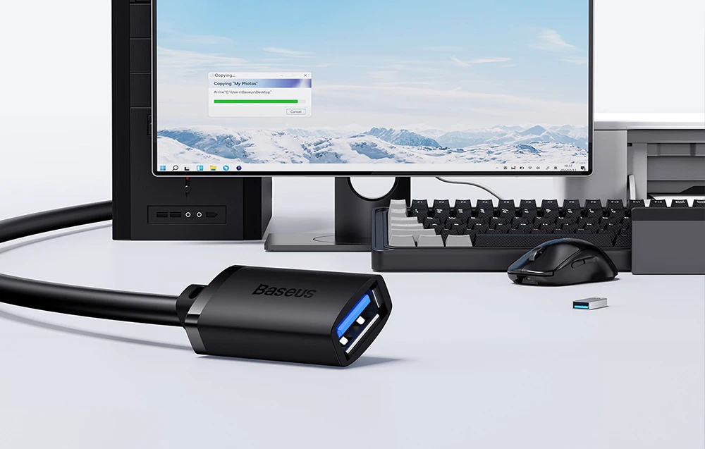 USB 3.0 prailginimo kabelis Baseus vyris į moterišką, AirJoy serija, 2m (juodas) aprašymas - Prekės nuotrauka USB 3.0 prailginimo kabelis Baseus vyris į moterišką, AirJoy serija, 2m (juodas) aprašymas - Prekės nuotrauka
