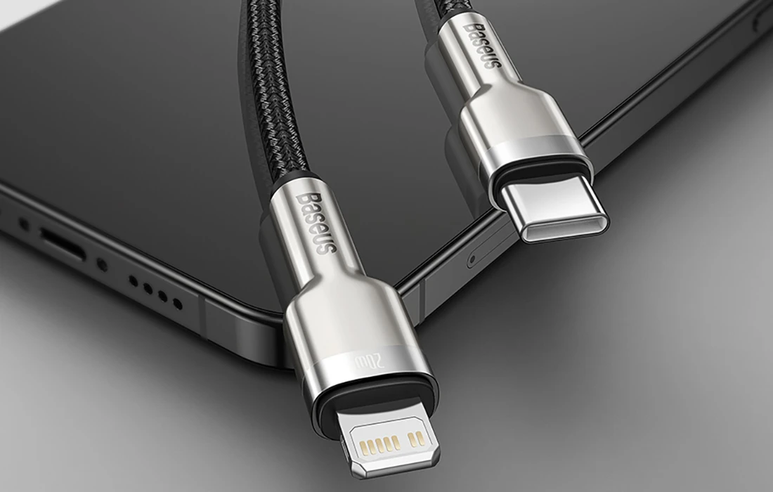 Baseus Cafule USB-C į Lightning kabelis PD 20W 1m - Juodas aprašymas - Prekės nuotrauka Baseus Cafule USB-C į Lightning kabelis PD 20W 1m - Juodas aprašymas - Prekės nuotrauka