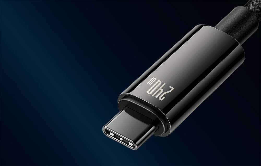 USB-C į USB-C laidas Baseus Tungsten Gold 240W 2 m (juodas) aprašymas - Prekės nuotrauka
