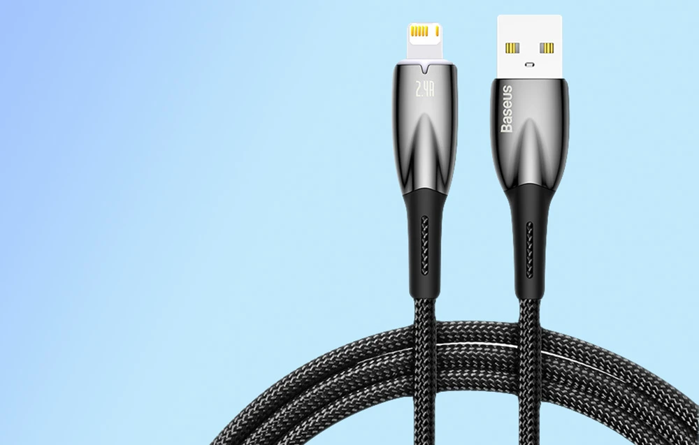 USB laidas, skirtas Lightning Baseus Glimmer Series, 2.4A, 1m (juodas) aprašymas - Prekės nuotrauka USB laidas, skirtas Lightning Baseus Glimmer Series, 2.4A, 1m (juodas) aprašymas - Prekės nuotrauka