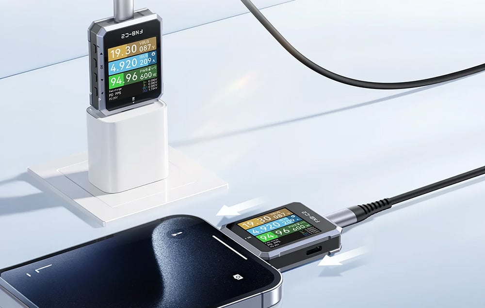 USB FNIRSI FNB-C2 Tester aprašymas - Prekės nuotrauka