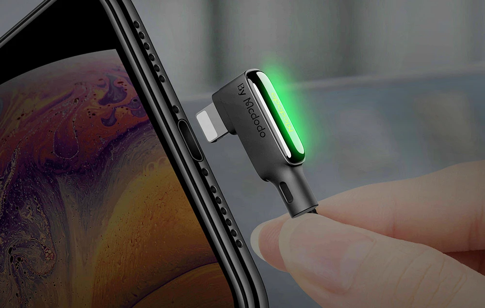 USB prie Lightning kabelis, Mcdodo CA-7300, kampinis, 1.8 m (juodas) aprašymas - Prekės nuotrauka USB prie Lightning kabelis, Mcdodo CA-7300, kampinis, 1.8 m (juodas) aprašymas - Prekės nuotrauka