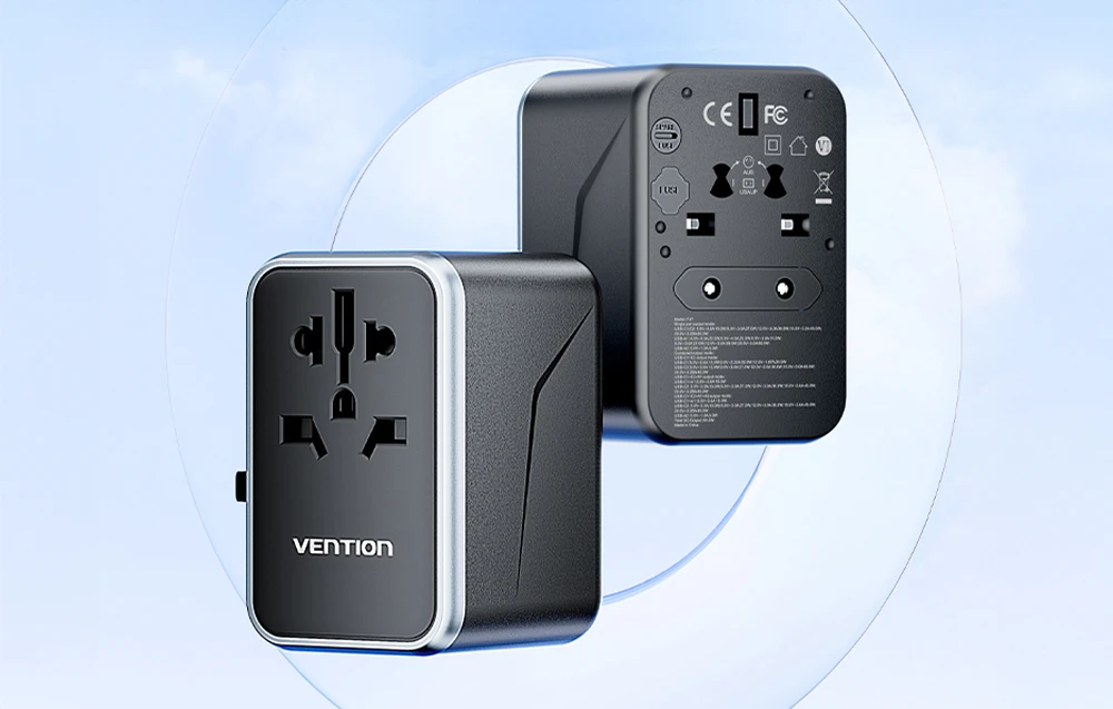 Vention FJFB0 GaN 2xUSB-C 2xUSB-A universalus kelioninis adapteris 65W (juodas) aprašymas - Prekės nuotrauka Vention FJFB0 GaN 2xUSB-C 2xUSB-A universalus kelioninis adapteris 65W (juodas) aprašymas - Prekės nuotrauka