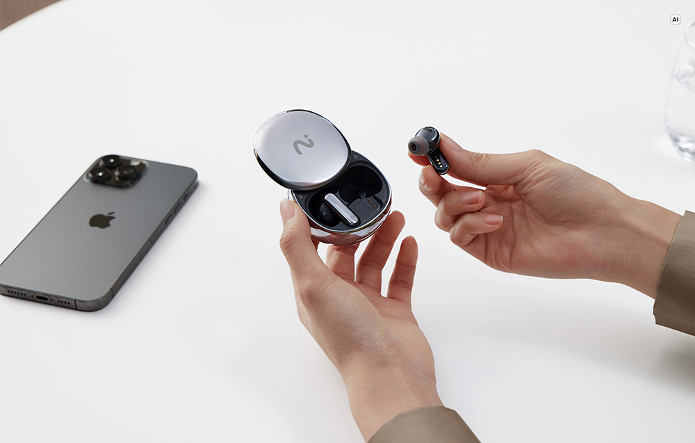 Belaidės Ausinės - VIAIM Nano+ 45 dB ANC Bluetooth 5.3 AI Įrašymas Sidabrinė aprašymas - Prekės nuotrauka