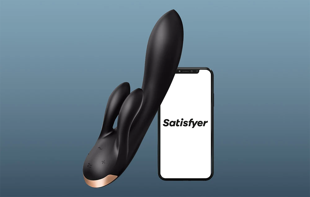 Vibrator-Double Flex Satisfyer Connect programa (juoda) aprašymas - Prekės nuotrauka