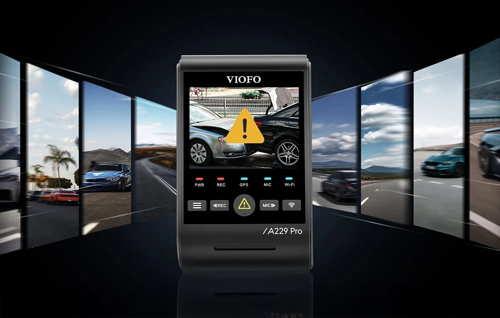 Vaizdo Registratorius - VIOFO A229 Pro 2CH-G GPS 4K Dviejų kamerų Juodas aprašymas - Prekės nuotrauka