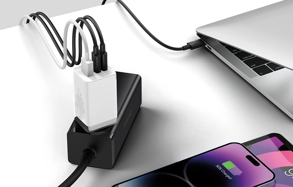 Baseus GaN5 Pro sieninis įkroviklis 2xUSB-C + USB 65W aprašymas - Prekės nuotrauka