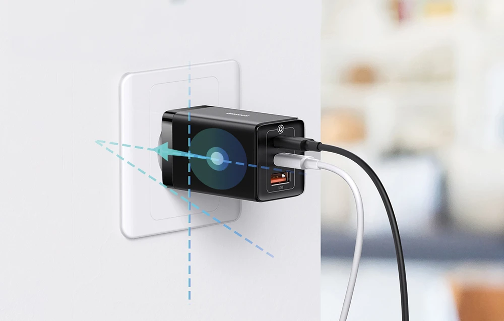 Baseus GaN5 Pro sieninis įkroviklis 2xUSB-C + USB 65W Juodas aprašymas - Prekės nuotrauka Baseus GaN5 Pro sieninis įkroviklis 2xUSB-C + USB 65W Juodas aprašymas - Prekės nuotrauka