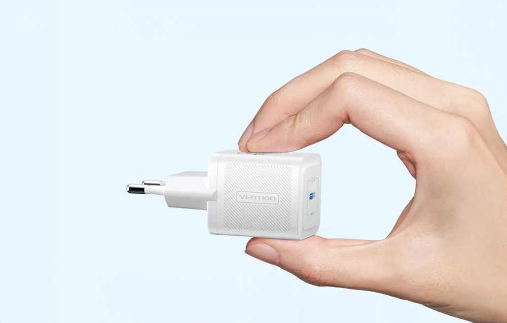 Vention Sieninis įkroviklis, ventiliacija, FEPW0-EU, USB-C, 20W, GaN (balta) aprašymas - Prekės nuotrauka