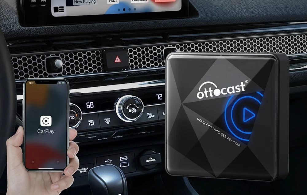 Ottocast belaidis adapteris U2-AIR PRO Carplay - juodas aprašymas - Prekės nuotrauka