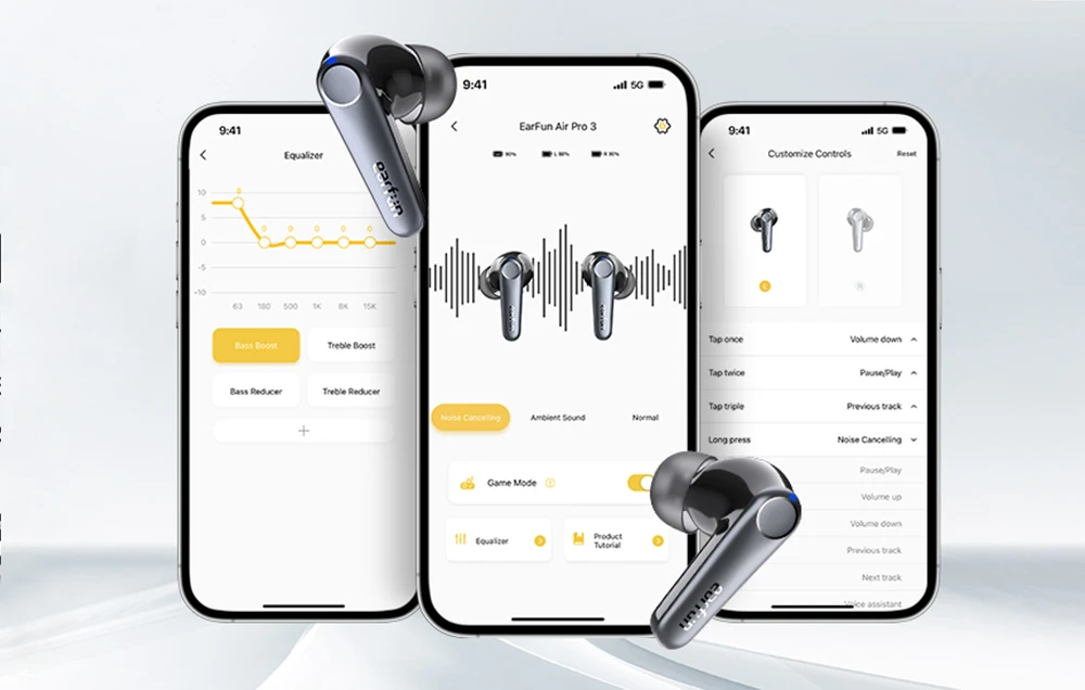 Belaidės ausinės TWS EarFun Air Pro 3, ANC, Juodos aprašymas - Prekės nuotrauka Belaidės ausinės TWS EarFun Air Pro 3, ANC, Juodos aprašymas - Prekės nuotrauka