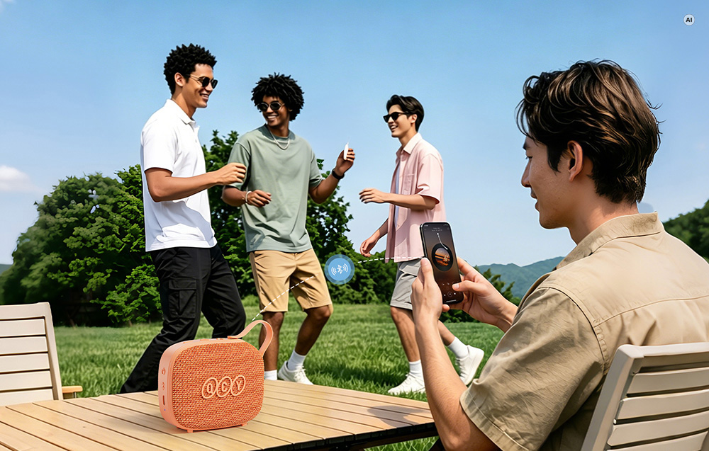 Wireless speaker QCY SP3 (oranžinis) aprašymas - Prekės nuotrauka