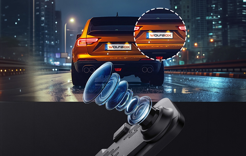 WOLFBOX G840S 4K + 1080p 32GB Dash Cam aprašymas - Prekės nuotrauka