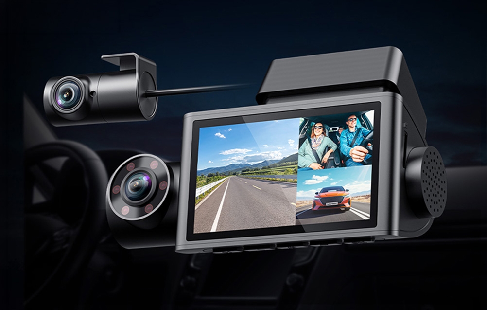 Vaizdo registratorius - WOLFBOX i07 2,5K Wi‑Fi 1080p 3 kanalų GPS 3 colių IPS aprašymas - Prekės nuotrauka