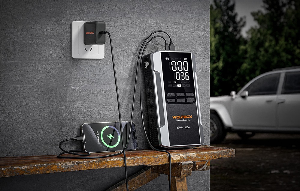 Užvedimo Įrenginys - WOLFBOX MegaVolt 16 Air 16 000 mAh 3 000 A aprašymas - Prekės nuotrauka