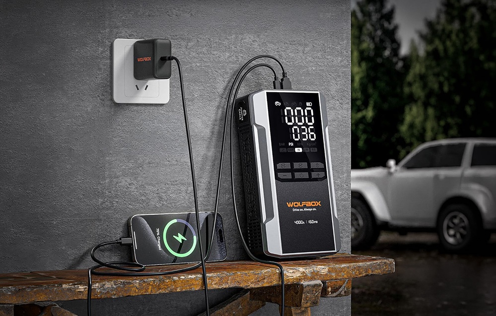 Užvedimo įrenginys - WOLFBOX MegaVolt 24 Air 24 000 mAh 4 000 A aprašymas - Prekės nuotrauka