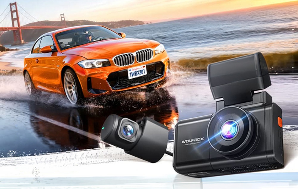 Automobilinė Kamera - WOLFBOX X3 2,5K + 1080p Automobilinė Kamera aprašymas - Prekės nuotrauka