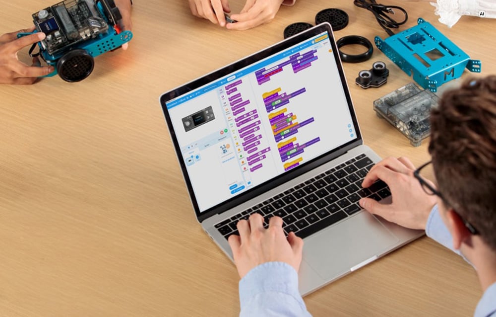 Xtool Konstruktorius edukacinis robotas mBot2 mėlynas Makeblock aprašymas - Prekės nuotrauka