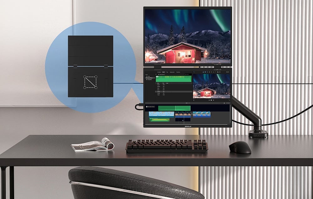 ZEUSLAP Z14W Portable Monitorius with a 14-inch dual-touch screen aprašymas - Prekės nuotrauka