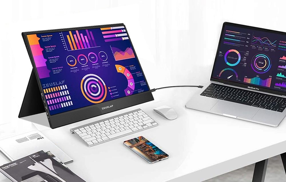 Monitorius ZEUSLAP Z15ST - Full HD | IPS | Dotyk | 15.6