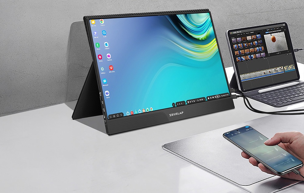 Monitorius ZEUSLAP Z15ST - Full HD | IPS | Dotyk | 15.6