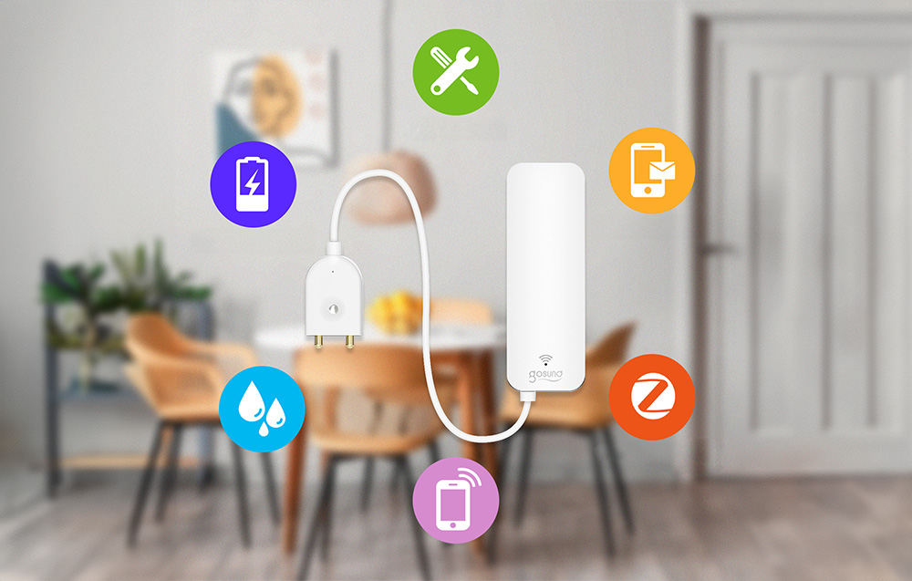 Gosund ST19 išmanusis ZigBee potvynio / vandens nuotėkio jutiklis Tuya aprašymas - Prekės nuotrauka Gosund ST19 išmanusis ZigBee potvynio / vandens nuotėkio jutiklis Tuya aprašymas - Prekės nuotrauka