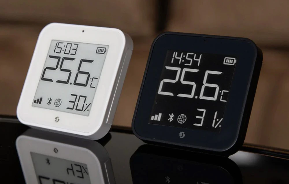 Shelly BLU H&T Ekranas ZB temperatūros, drėgmės, LUX sensorius, Bluetooth, Zigbee, Baltas aprašymas - Prekės nuotrauka