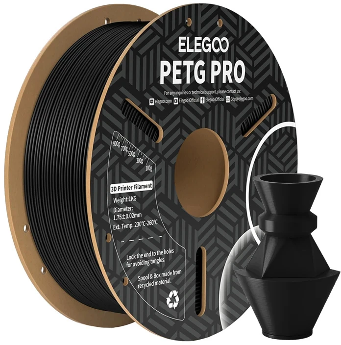 ELEGOO PETG Pro filamentas (juodas)