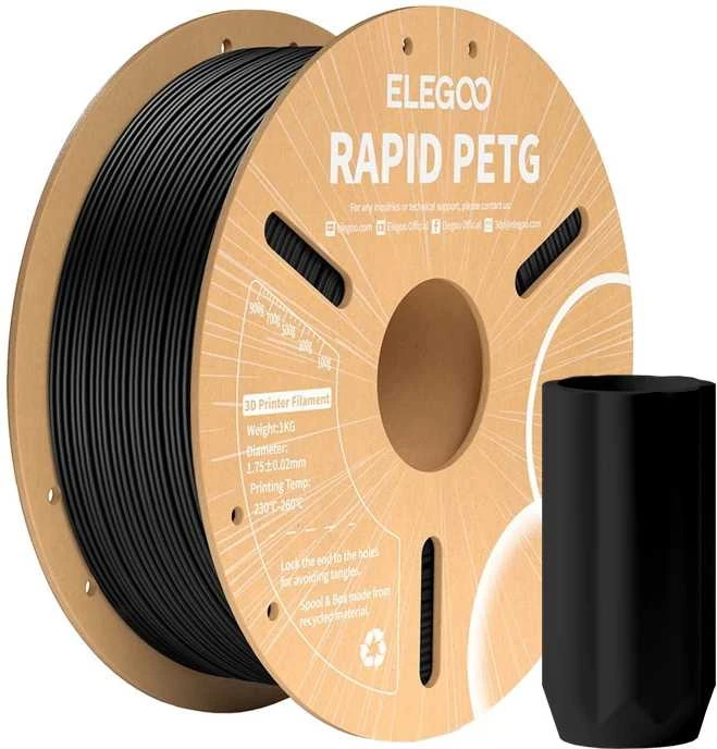 Elegoo Rapid PETG juodas siūlas 1kg ritėje