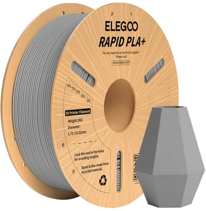 ELEGOO Rapid PLA+ Filament pilka