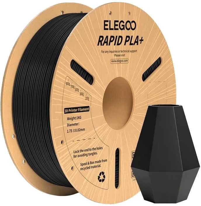 ELEGOO Rapid PLA+ Filament juodos spalvos