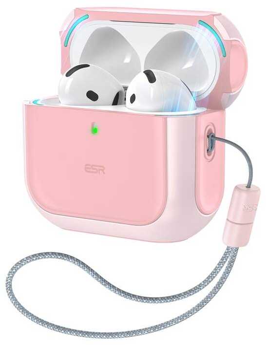 Apple AirPods 4 ESR Orbit Halolock MagSafe dėklas jūsų ausinėms rožinės spalvos
